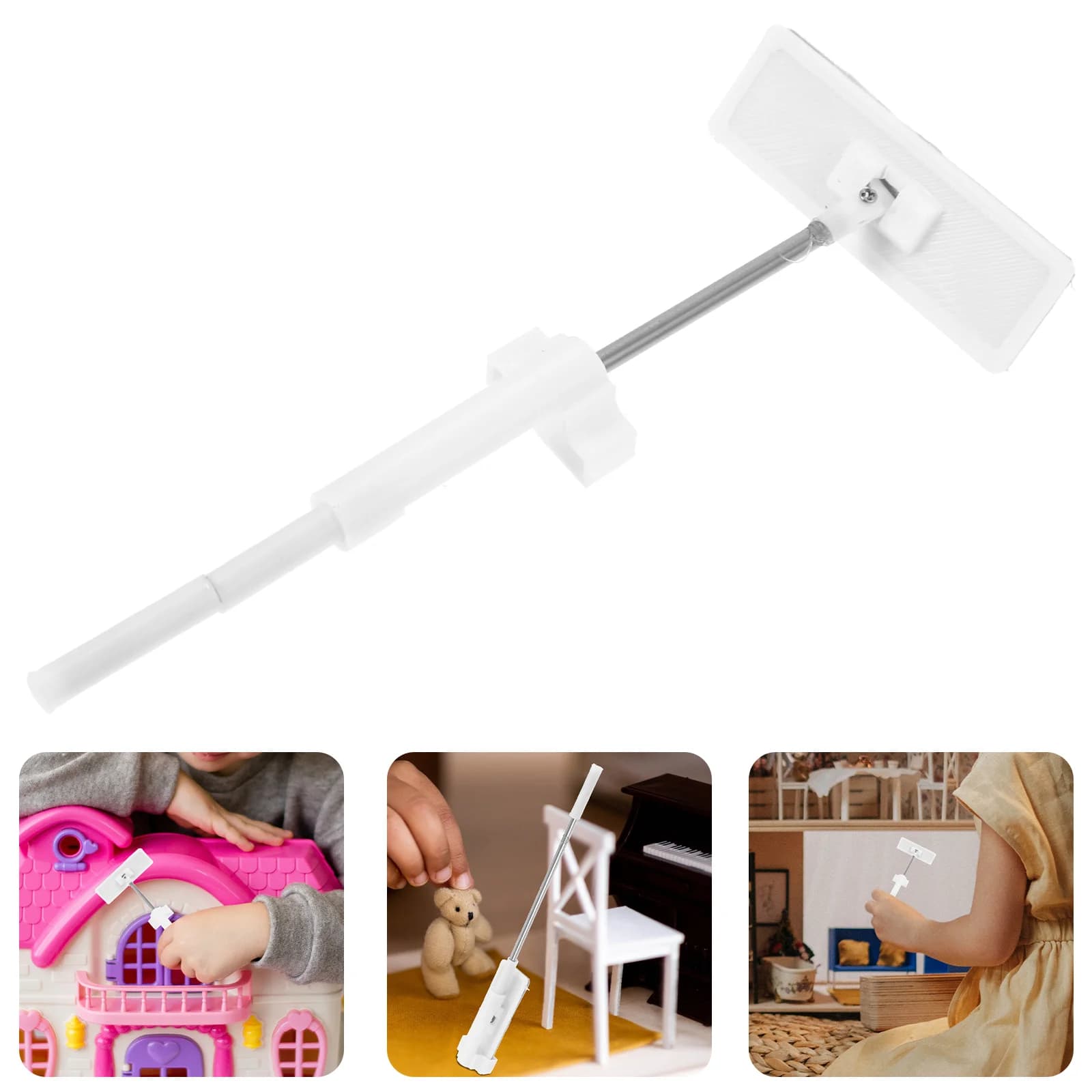 12 Simulazione casa delle bambole Spugna Mop 11 cm Accessori per piccole case Decorazioni per scene in miniatura Mop Mini giocattoli Miniature