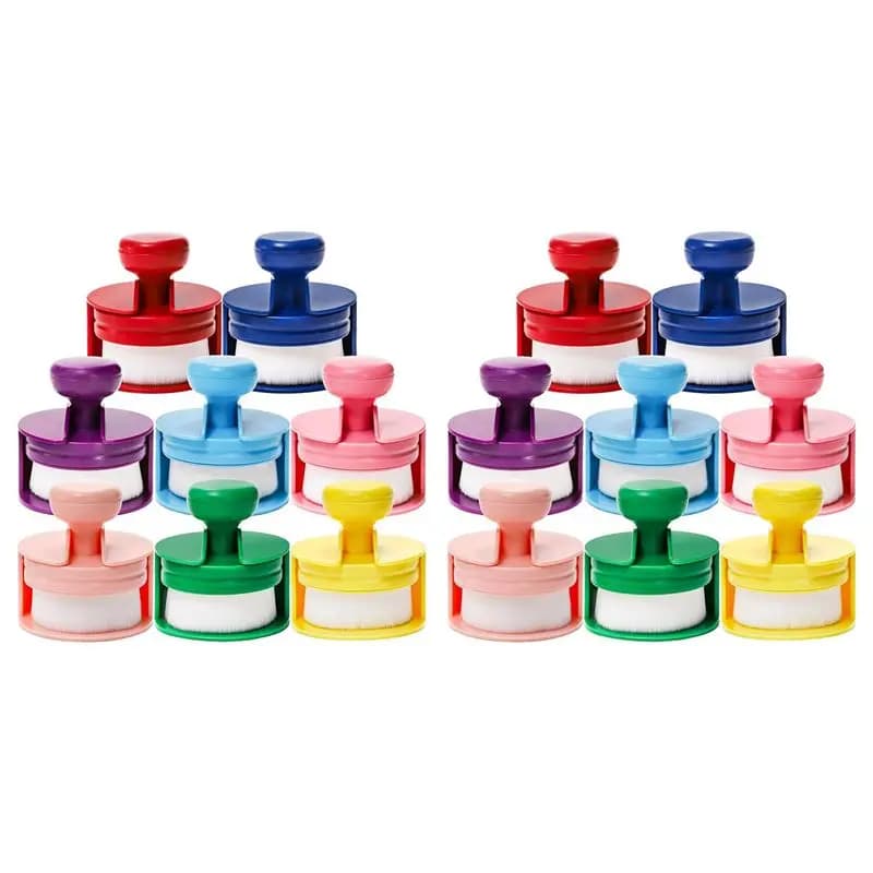 Ultimo Modello 16X Pennelli per Sfumatura Inchiostro a Punta Piatta in 8 Colori, Set di Pennelli per Miscelazione Inchiostro, Strumenti Rotondi per Sfumatura Inchiostro con Setole Morbide