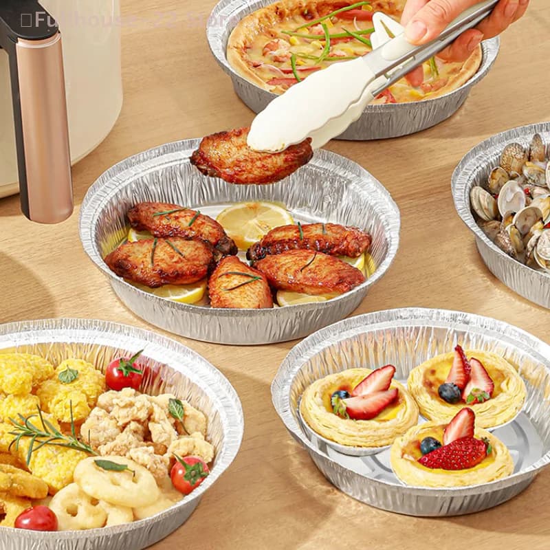 【MAX-22】Air Fryer Aluminum Foil Pan Kitchen Supplies Food Containers Square Oven Tray Oil-proof Non-stick Kitchen Baking Tools