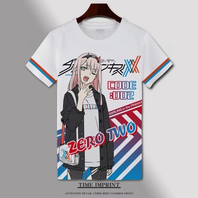 Nuova T-shirt 3D Street Style Darling in The Franxx Zero Two 2026 da Uomo e Donna, con Grafica Anime, Traspirante, ad Asciugatura Rapida, Casual