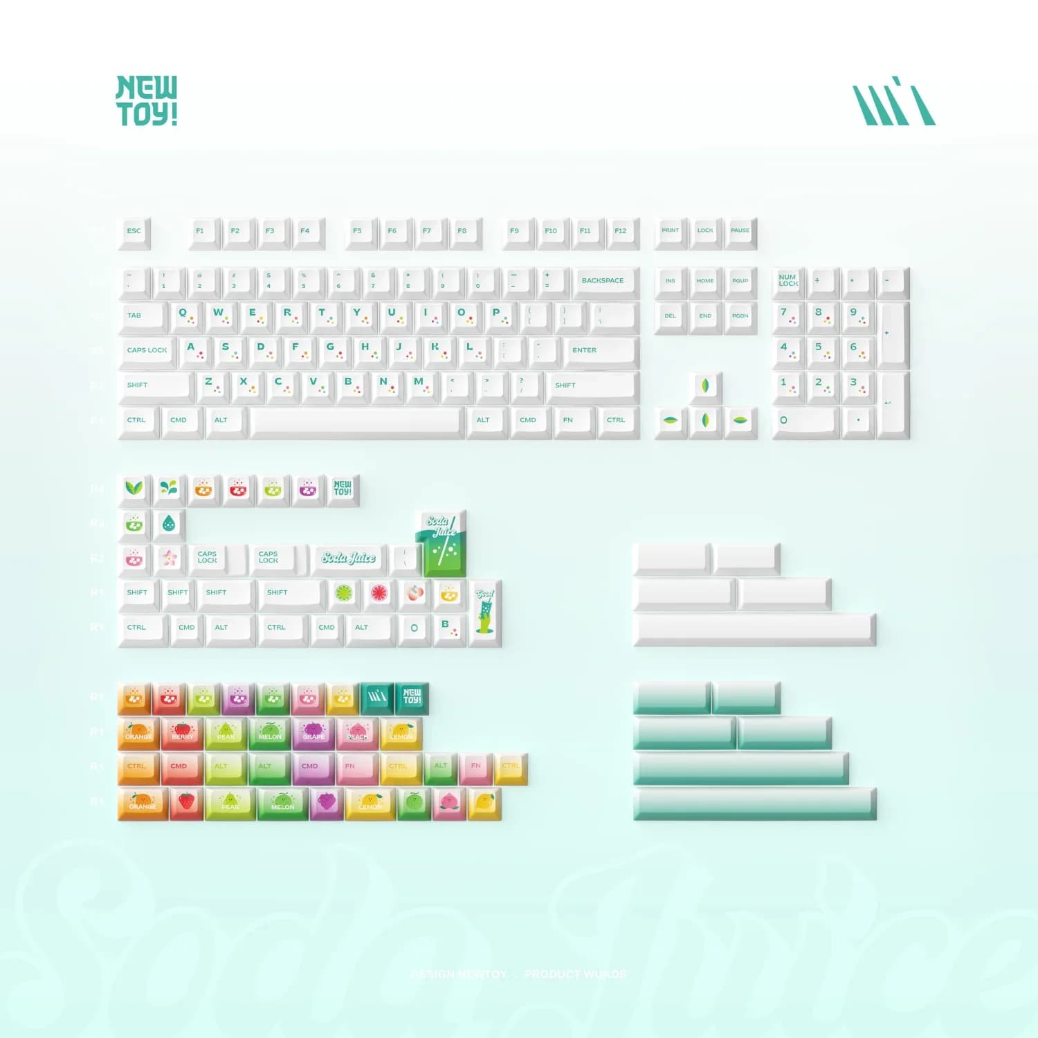 Tastiera meccanica con keycap a tema bolle, altezza KCA 183, 183 tasti, sublimazione PBT, personalizzata e carina