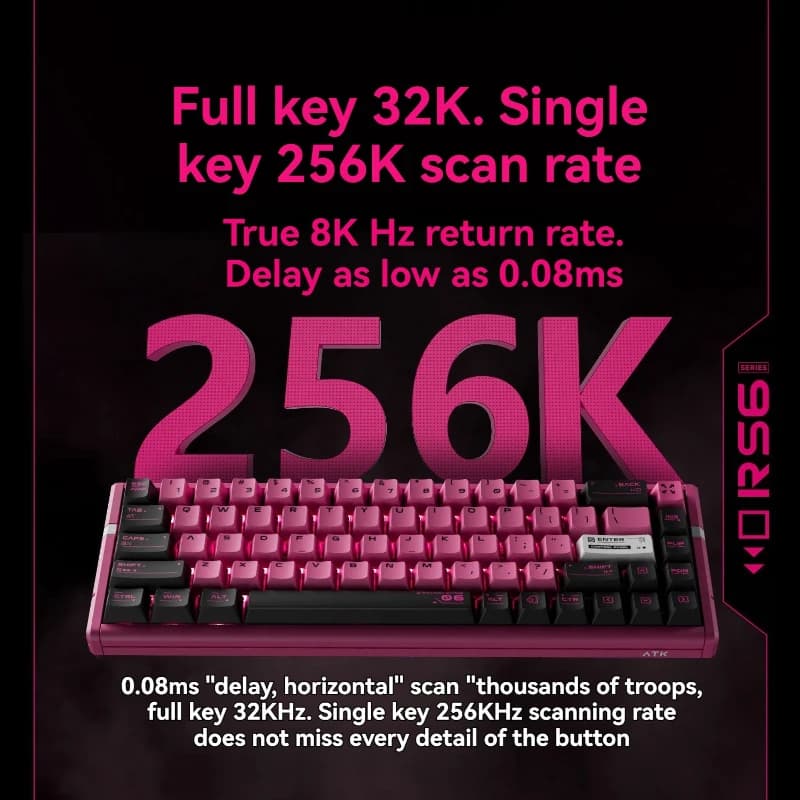ATK RS6 Magnetic Switch Keyboard Customized Wired Single-mode Aluminum 0.08ms RGB Ergonomic E-sports Game Mechanical Keyboard