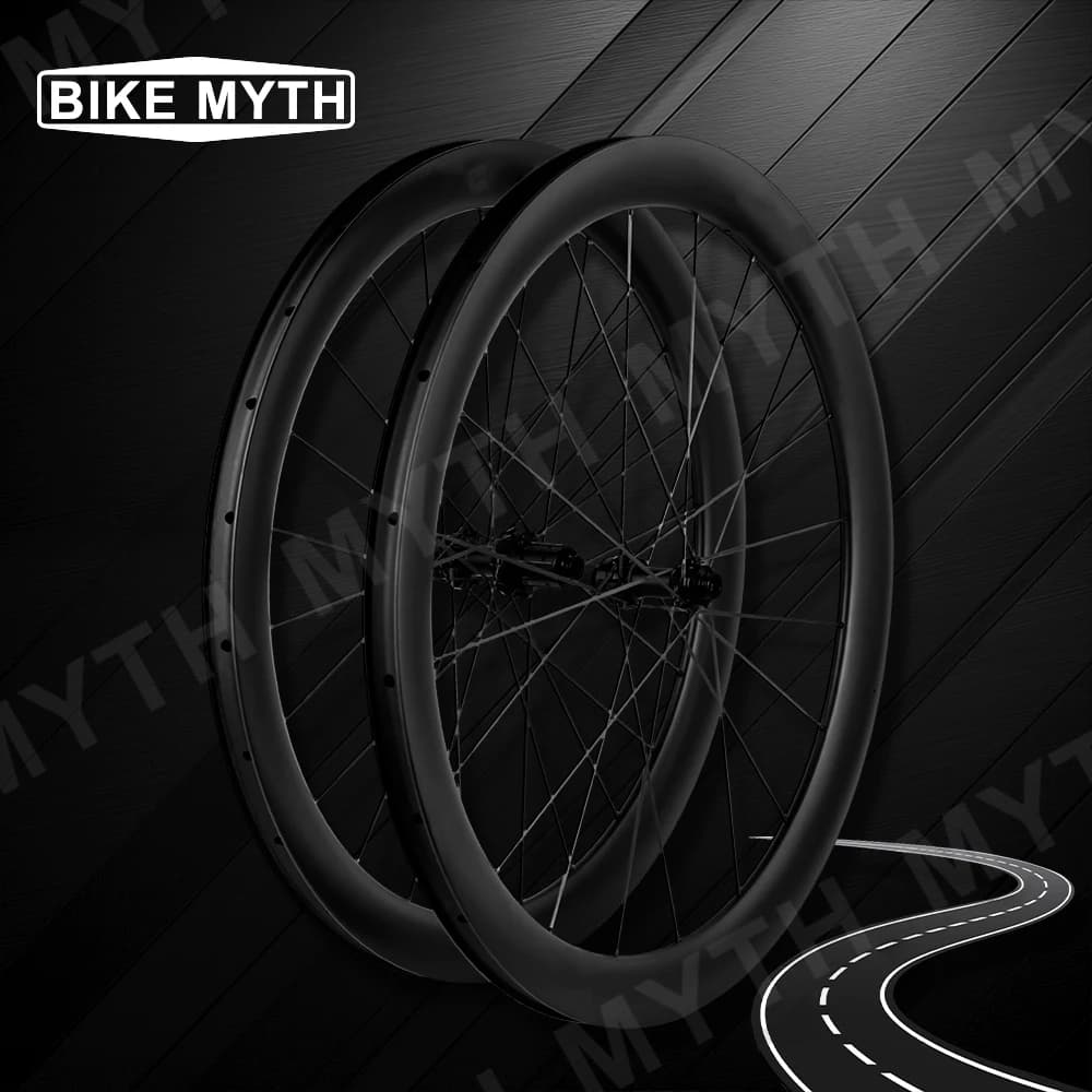 Set di Ruote in Carbonio BIKE MYTH 40mm 50mm Aero Clincher Tubeless Ready per Freni a Disco Super Leggero 1070g Solo con Sistema di Bloccaggio a Cricchetto