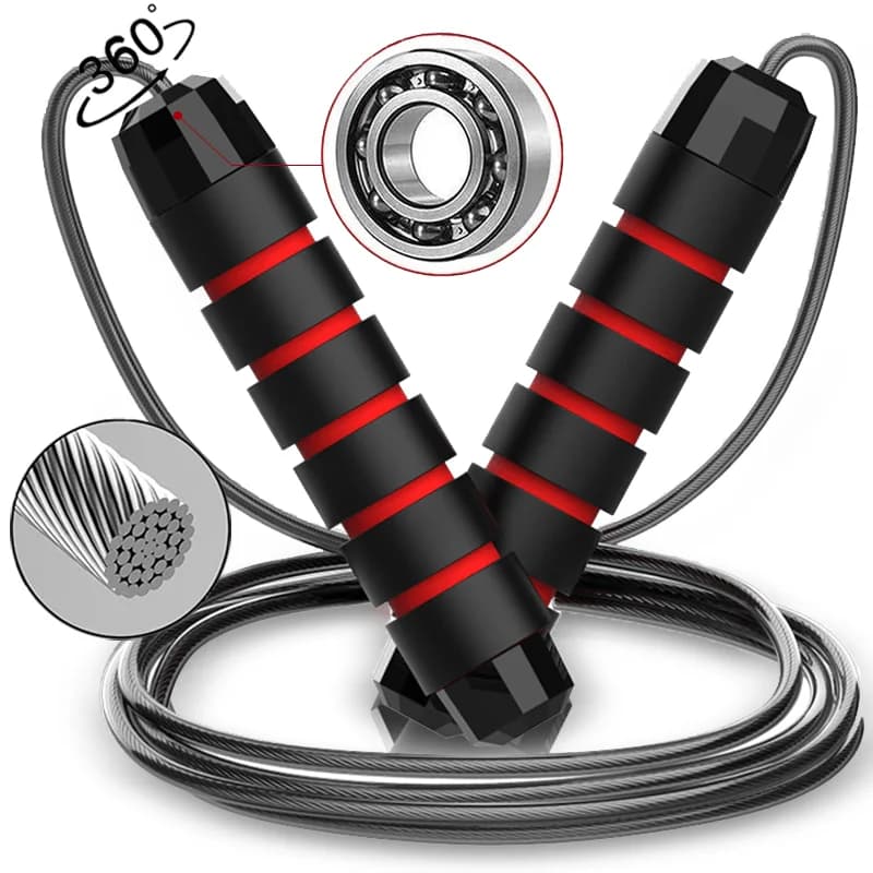 Adjustable Fitness Jump Rope Tangle-Free Fast Workout Rope with Ball Bearing Swivels for Men Women Aerobic Exercise Jump Rope