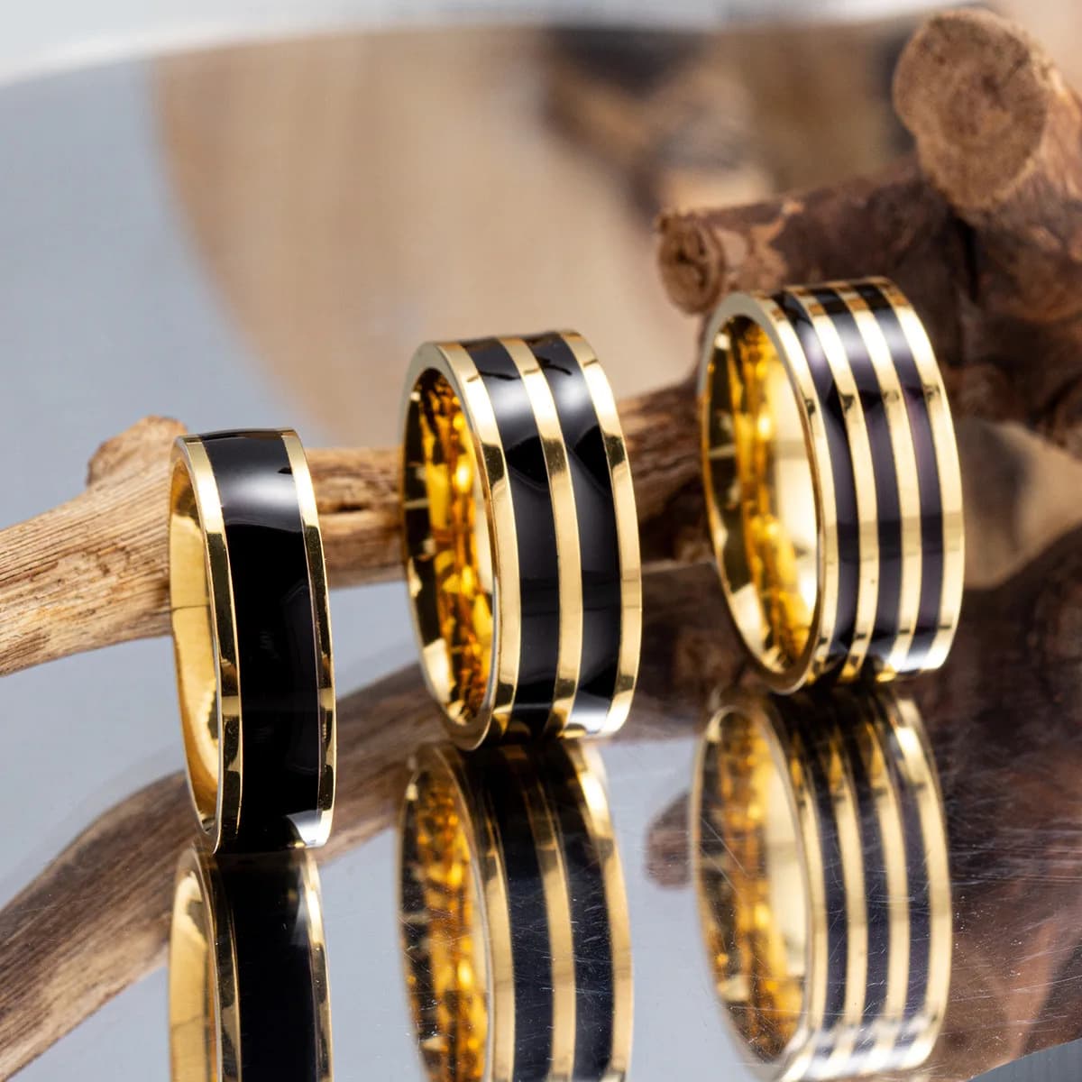 Anello con caduta di olio da 6 mm/8 mm Anelli classici da uomo in acciaio inossidabile alla moda Regali semplici per gioielli con ciondoli da donna per lei