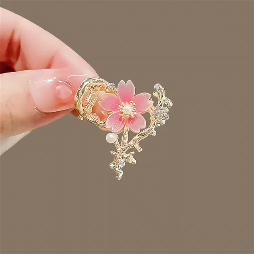 Mini fermaglio per capelli Sakura di alta gamma, grazioso e dolce, a forma di fiore, per donne, per frangia, capelli laterali e parte superiore, accessorio per capelli