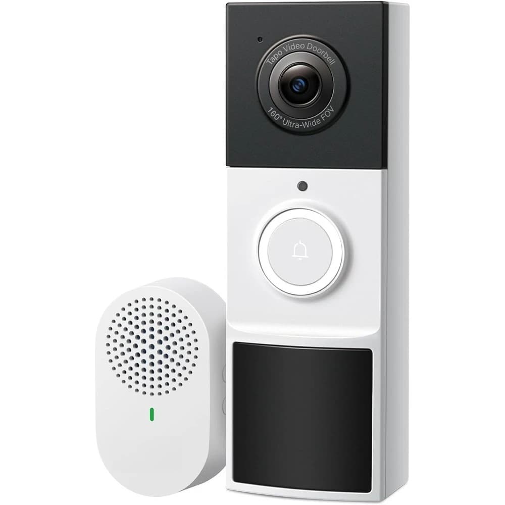 Videocamera per campanello video intelligente wireless 2K con visione notturna a colori Faretti integrati Vista ultra ampia da 160 gradi No