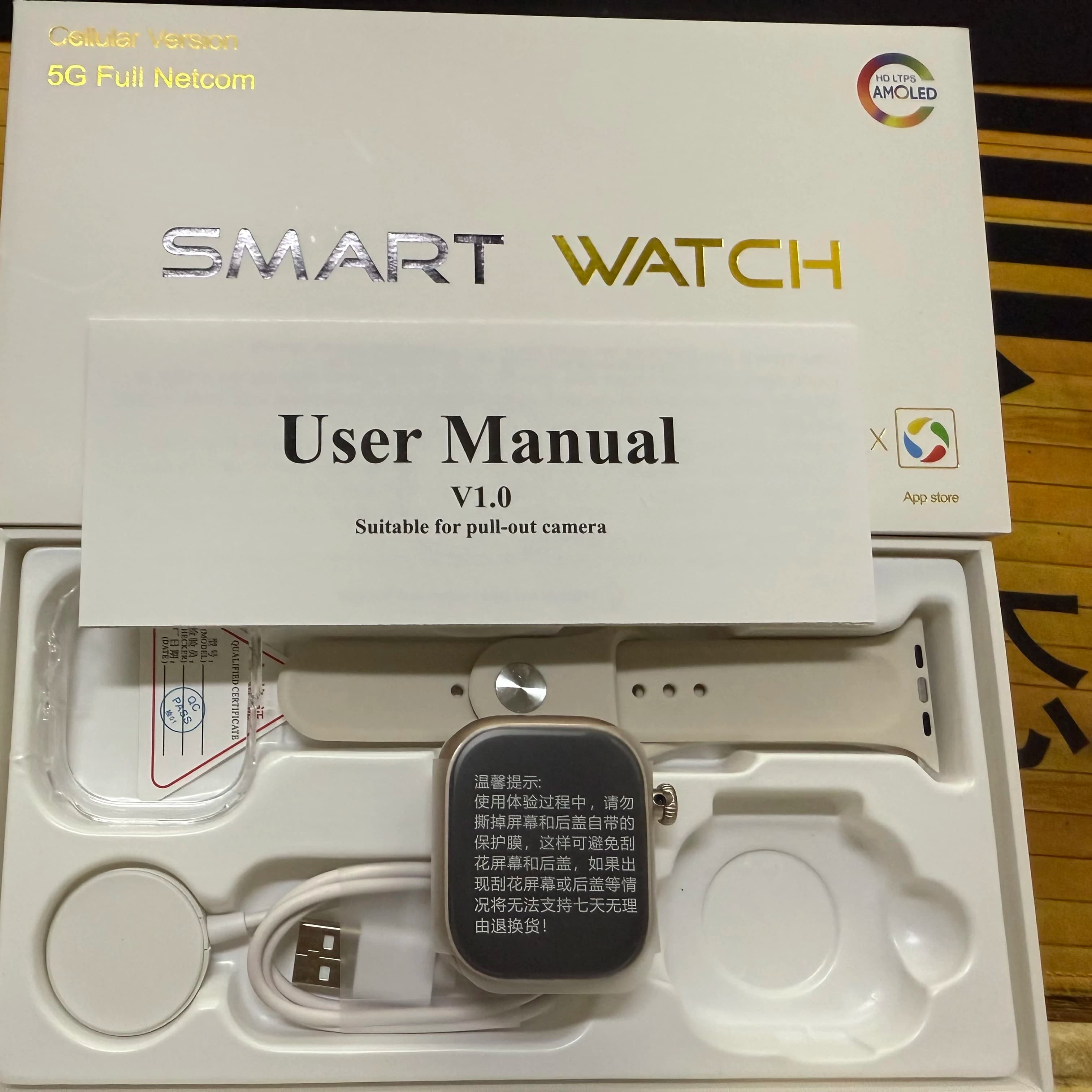 Smartwatch 5G LTE S60 Android 13.0 con Display AMOLED da 2,29'', Fotocamera Estraibile da 800W, Sblocco Facciale/Impronta Digitale
