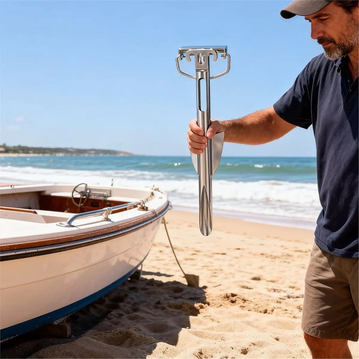 ABNH Shallow Water Boat Anchor for PWC, Jet Ski, Kayak, Small Boat - Compact Shallow Water Sand Anchor