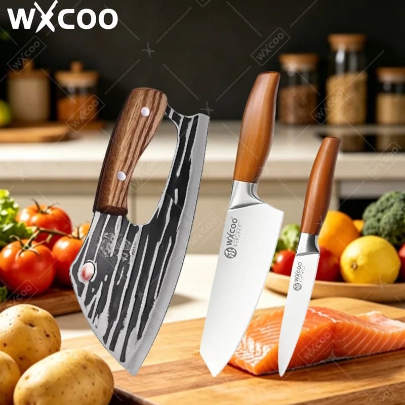 Coltello da Cucina WXCOO Professionale Salva-Fatica per Uso Domestico, per Affettare Carne e Frutta, in Acciaio Inossidabile, Accessori da Cucina