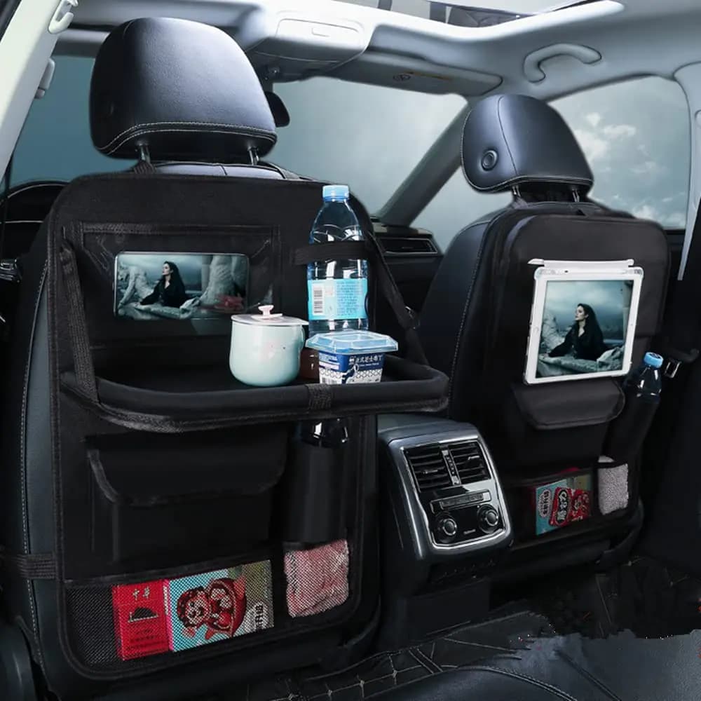 Organizer per Sedile Auto con Spedizione Gratuita, Set da 2 Organizzatori e Contenitori per Sedile Posteriore con Supporto per Tablet Touch Screen, Protezioni Antigraffio