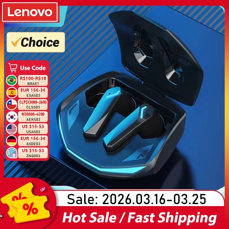 Choice Lenovo GM2 Pro TWS Wireless headphones Compatible with Bluetooth 5.3 Waterproof sports headphones with long life microphone