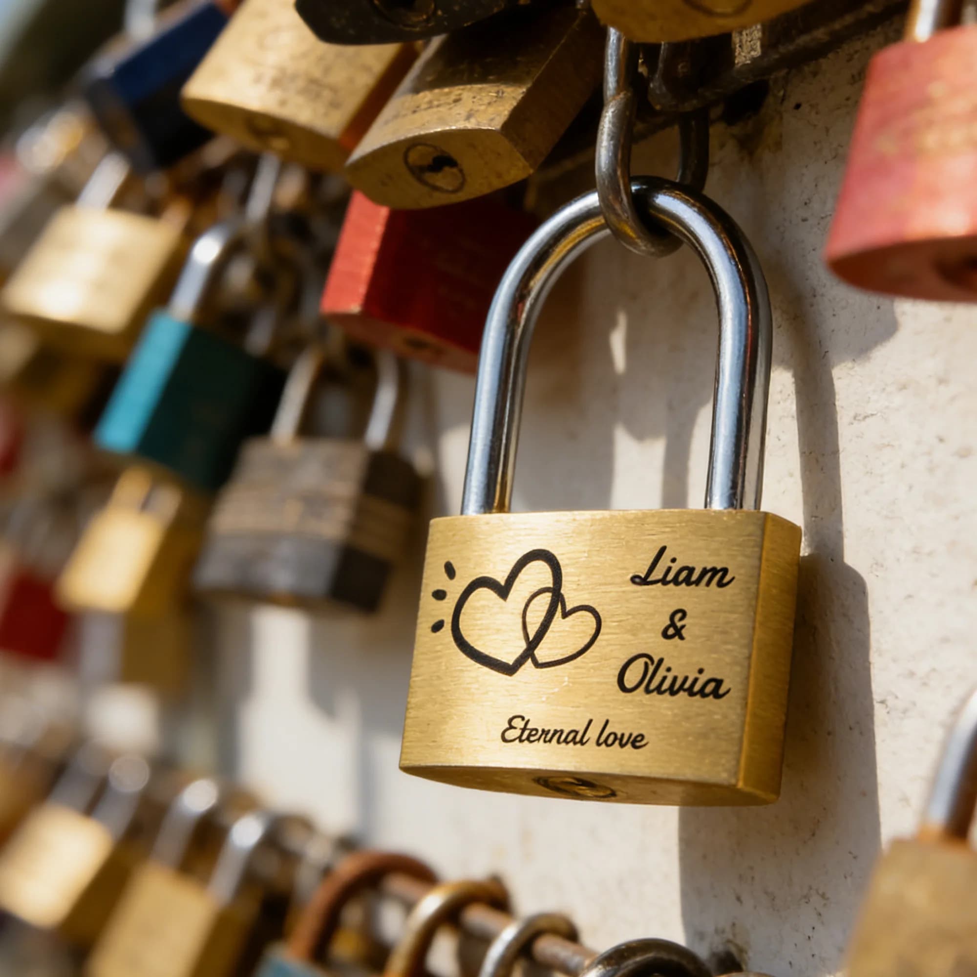 Lucchetto a cuore in ottone personalizzato con incisione, 3 chiavi, lucchetto d'amore per esterni, per anniversario di matrimonio, San Valentino, coppia, amore, ponte d'amore, per lui e per lei