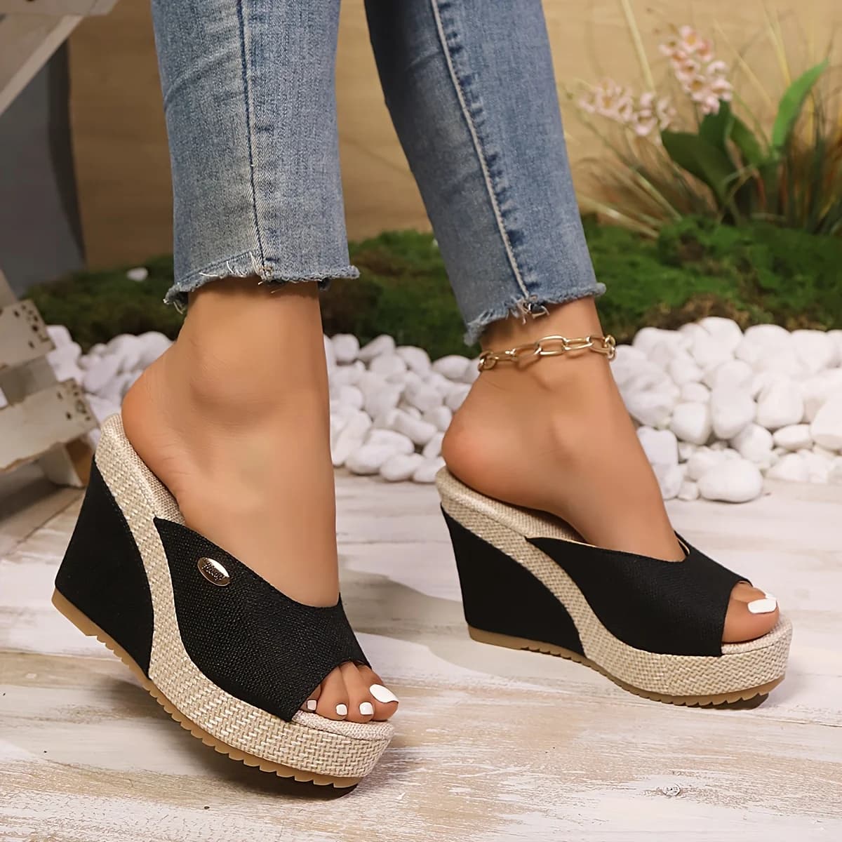 Nuovi Sandali Estivi da Donna alla Moda con Tacco a Zeppa, Versatili, Comodi, Casual ed Eleganti, Scarpe Slip-On