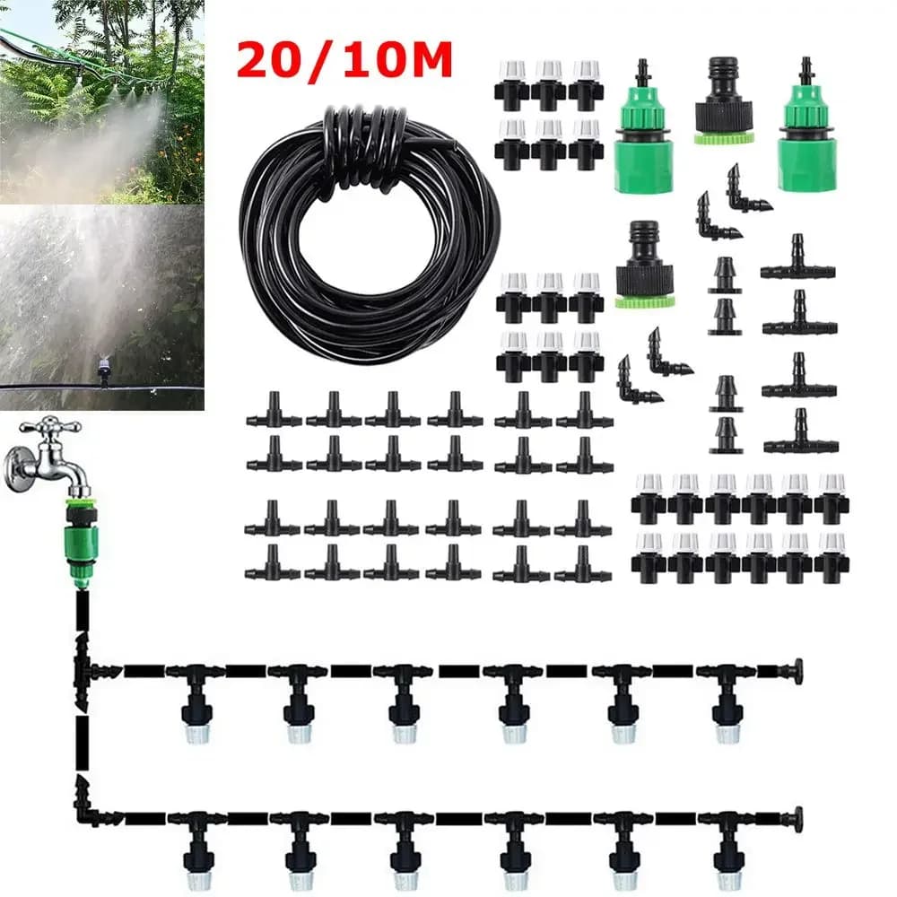 20/10m garden automatic drip irrigation system irrigation kit 4/7mm tube 1/4" spray nozzle Sprinkler for lawn pot greenhouse plant