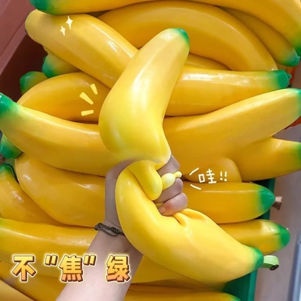 Super Jumbo banana Strawberry Squishy Slow Rising Anti-Stress Fidget Toy for Adults Kids Non-Toxic Anxiety Relief Squeeze