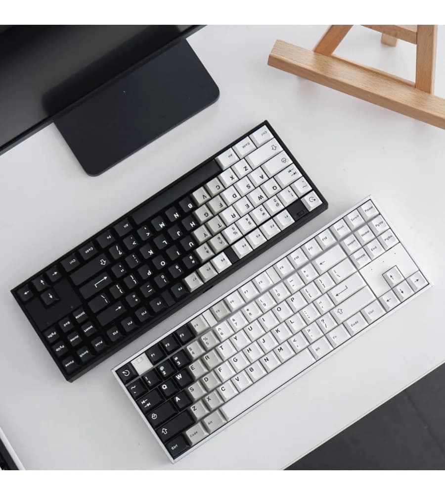 Guofeng keycap original height two-color forming gradual change black and white mechanical keyboard cap