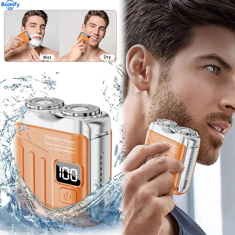 Nuovo mini rasoio magnetico a doppia testa per uomo Barba portatile Trimmer Rasoio per peli del viso impermeabile ricaricabile