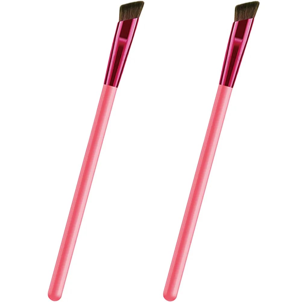 2 Pennelli Angolati per Sopracciglia, Setole Delicate Premium, Leggeri e Portatili per Polvere per Sopracciglia, Mascara, Smoky Eyes, Definizione della Linea dei Capelli