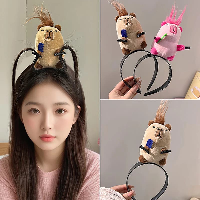 Fascia per bambola brutta in peluche Fasce adorabili Cerchietto per capelli divertente Cerchietto per capelli in stile coreano Cosplay Cartoon Accessori per capelli all'aperto