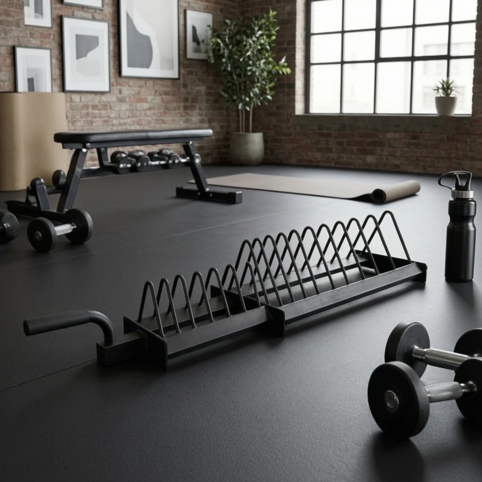 Weight Plate Rack with Wheels Rolling Weight Plate Rack Mobile Powder-Coated for Athletes