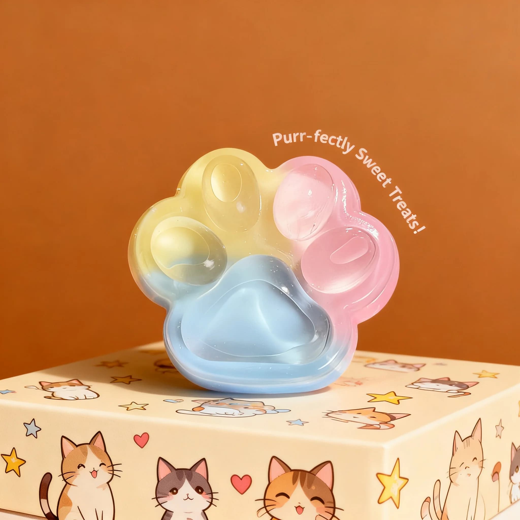 Simpatico Giocattolo Squishy a Forma di Zampa di Gatto Arcobaleno, Morbido Giocattolo Antistress a Lenta Risposta per Bambini, Regalo di Compleanno