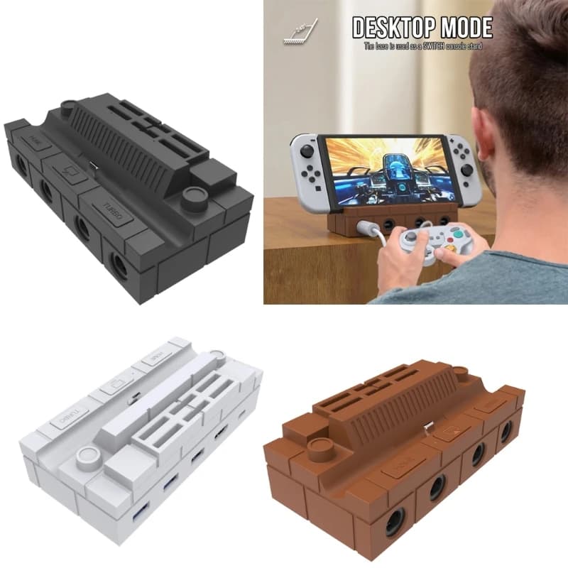 Supporto adattatore portatile compatibile Mini HDMI Supporto dock di ricarica TV per convertitore dock station per interruttore/interruttore OLED/GC
