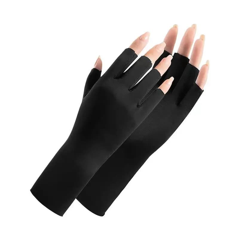Guanti da manicure con protezione solare, guanti estivi da donna, sottili e traspiranti, per ciclismo e guida all'aperto, in seta ghiacciata