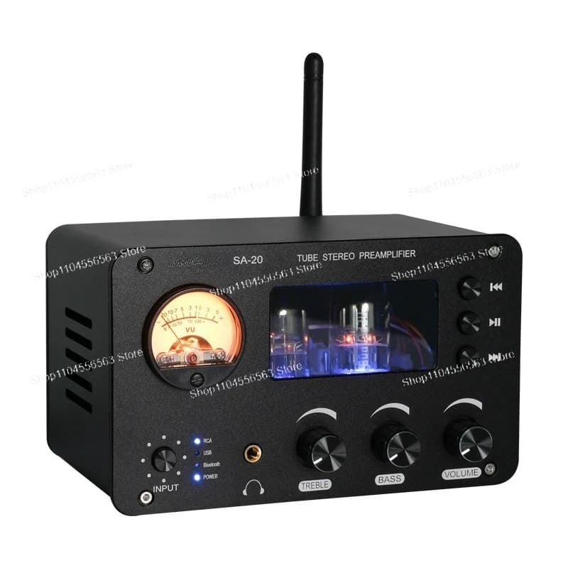 Preamplificatore a Valvole Hi-Fi con Bluetooth 5.0, Ricevitore Audio Lossless con Controllo Bassi/Alti, Ingresso USB DAC per Impianto Audio Domestico