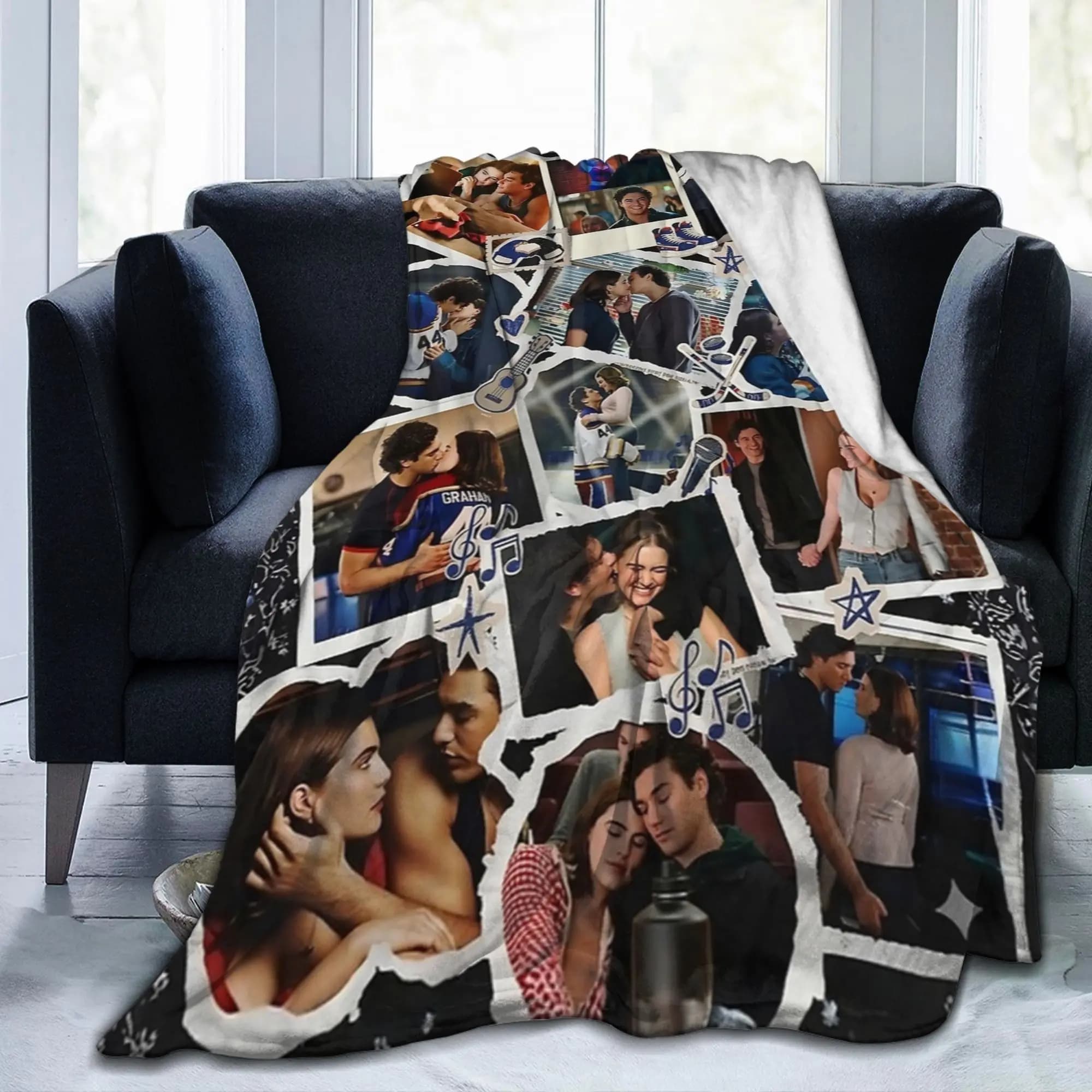 off campus Hannah and Garrett Blanket Cover Flannel Throw Blanket Bedding Couch Decoration Soft Warm Bedsprea,