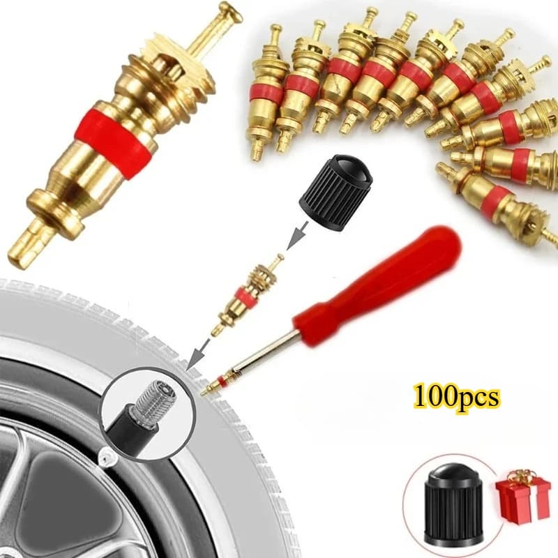 Copper Valve Core Car Motorcycle Bike Tire Valve Core American/US Vacuum Tyre Valve Stems Core Remover Bicycle Auto Accessories