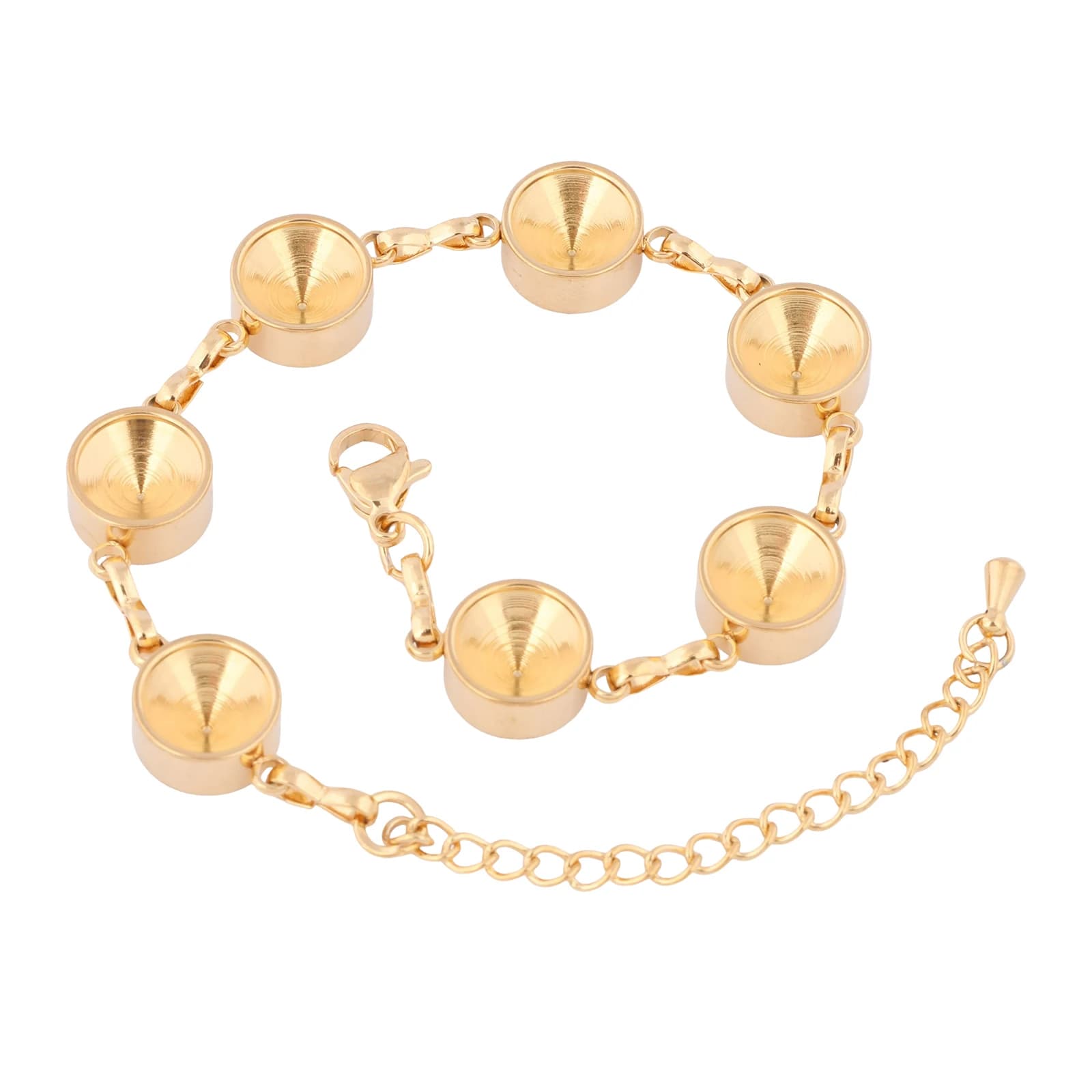 2 Pezzi Base per Bracciale in Acciaio Inox Placcato Oro per Cristalli SS39 Accessori per Creazione di Gioielli Fai-da-Te