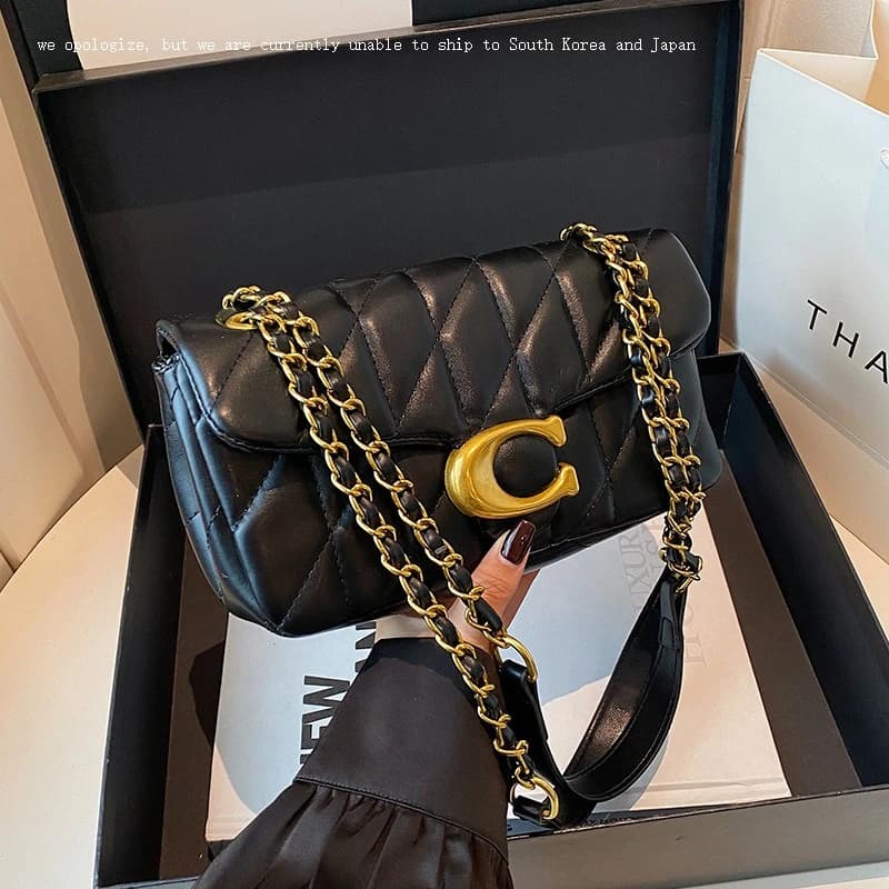 High-end women's handbag fashion quilted chain bag 2026 new trendy versatile small square bag shoulder crossbody bag