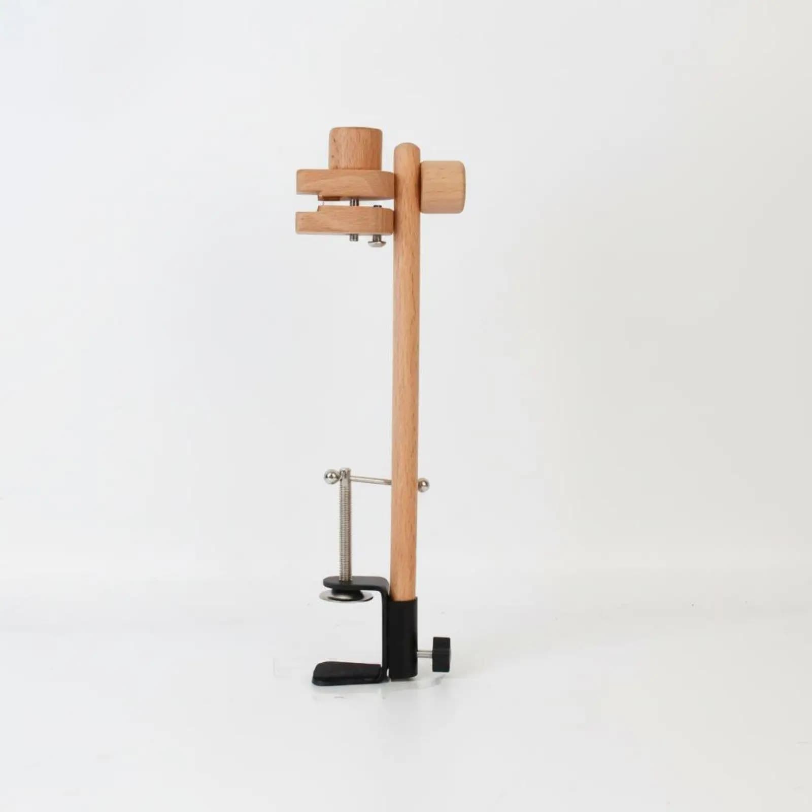 Wooden Desk Embroidery Hoop Frame Rotating Adjustable Stand for Tabletop Craft and Cross Stitch Tools