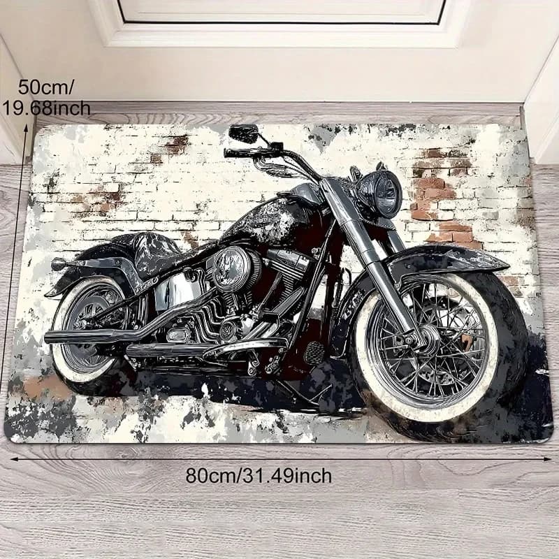Tappeto in morbido flanella VIKAMA per moto, tappetino antiscivolo, tappeto assorbente per ingresso, garage, bagno, decorazioni per la casa
