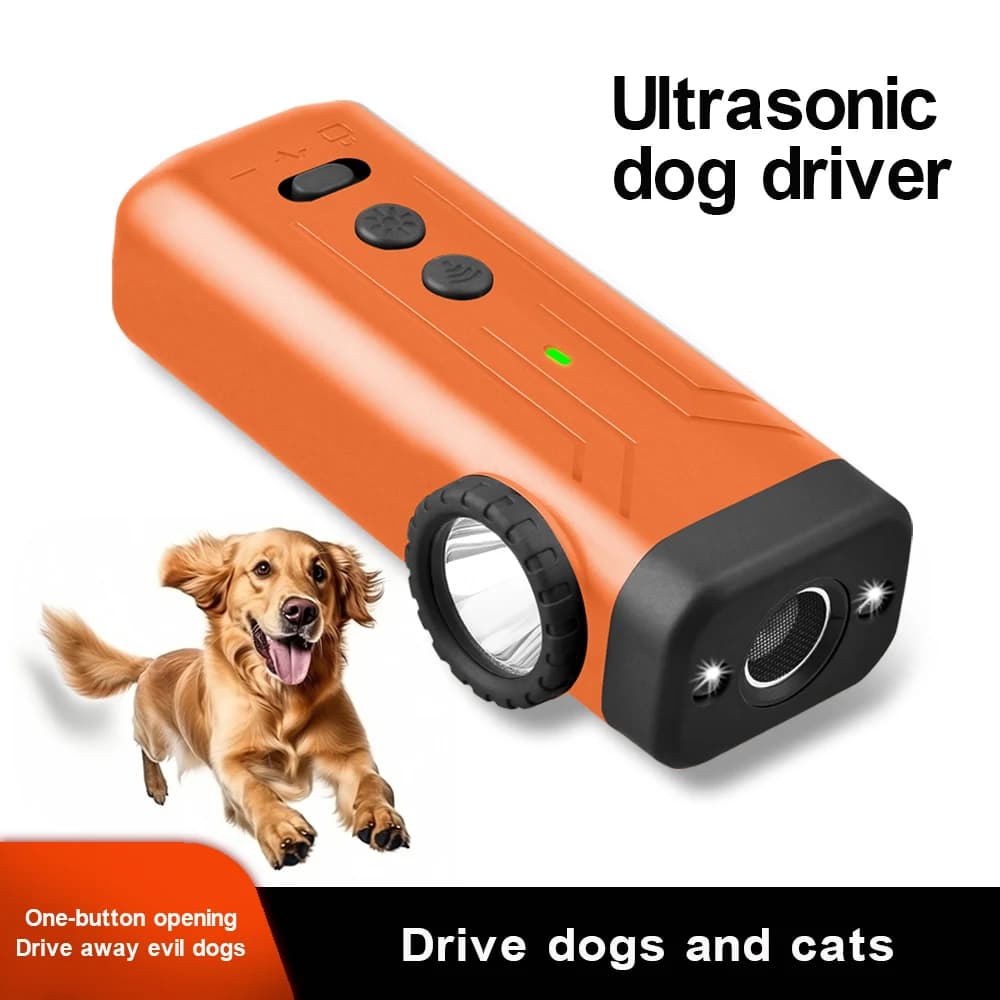 New Pet Dog Repeller Ultrasonic Dog Training Device Rechargeable Anti Dog Bark Stop-Barking Deterrent Device With LED Flashlight