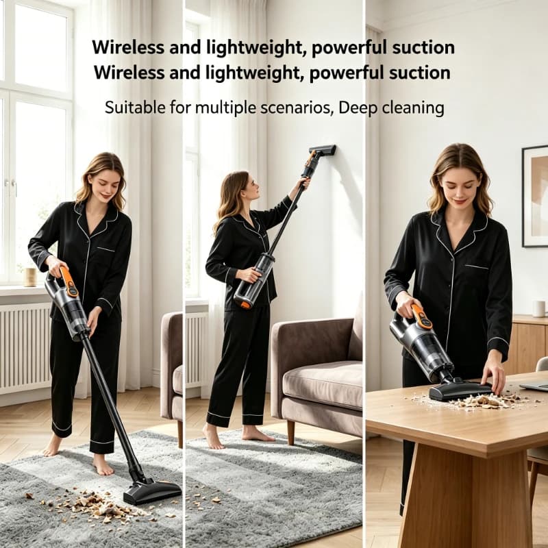 Multifunction Wireless Handheld Car Vacuum Cordless Handheld LED Lighting Chargeable Auto Vacuum for Home & Car Mini Cleaner
