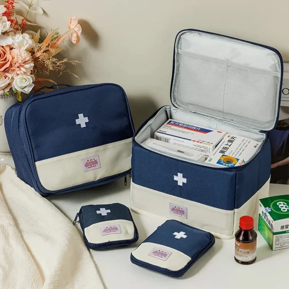 Borsa per medicinali da viaggio, custodia per pillole, kit di sopravvivenza di emergenza per esterni, mini kit di pronto soccorso, borsa portatile per la casa