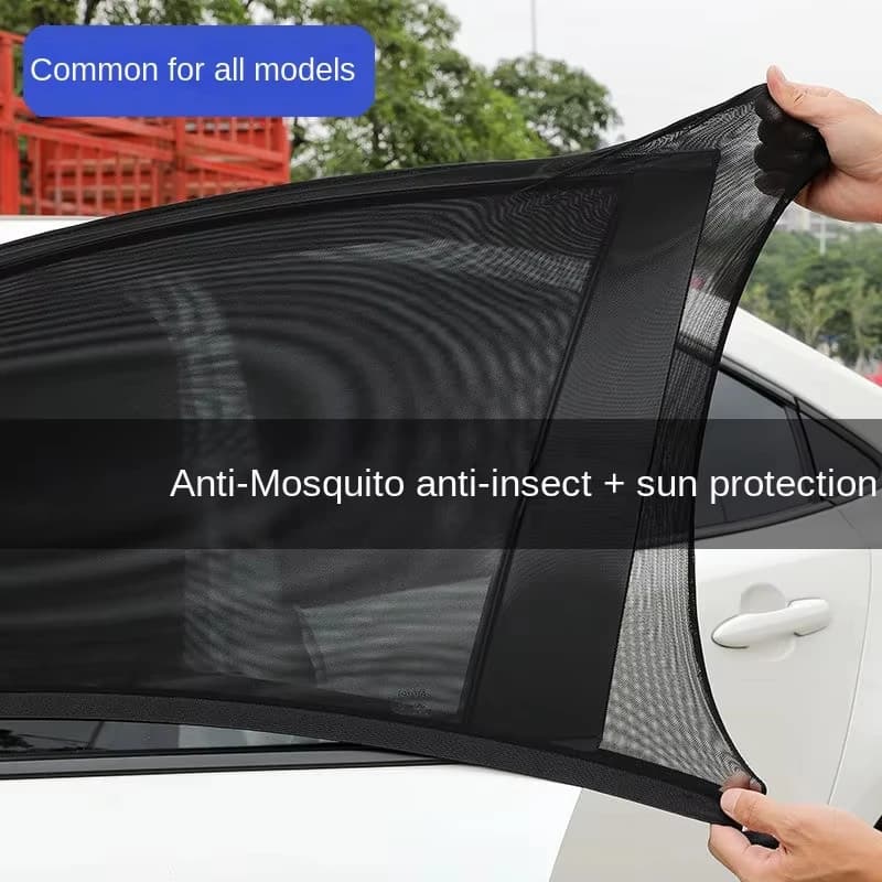2/4pcs Car Rear Side Window Sunshade UV Protect Shield Mesh Prevent Mosquito Sunshine Privacy Protection Foldable Curtain