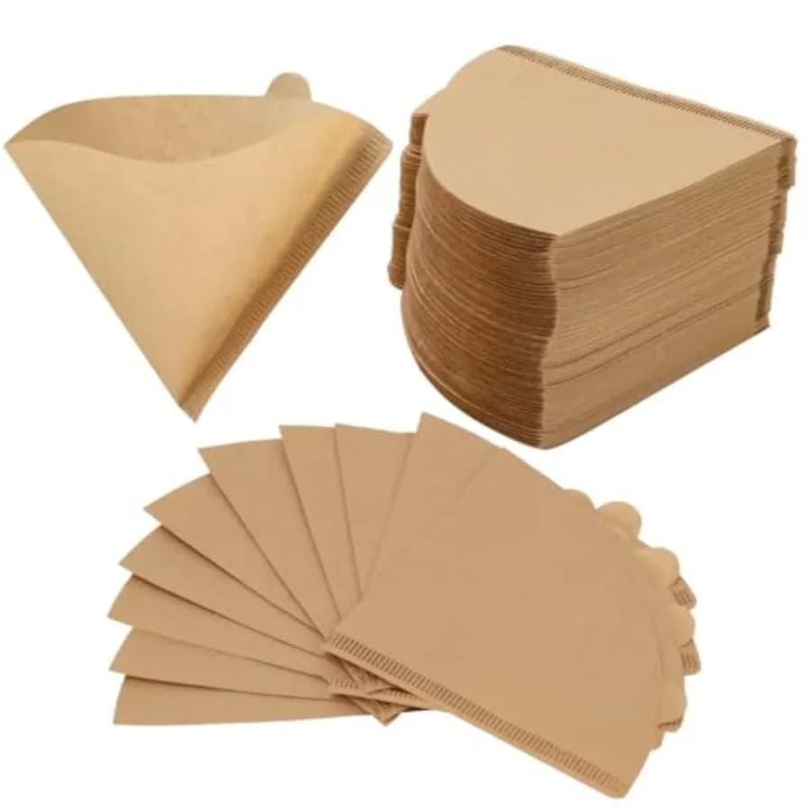 150 Unbleached Cone Coffee Filters Natural Brown Eco-Friendly Paper Filters for Pour Over and Drip Coffee Makers, Strong and Ch