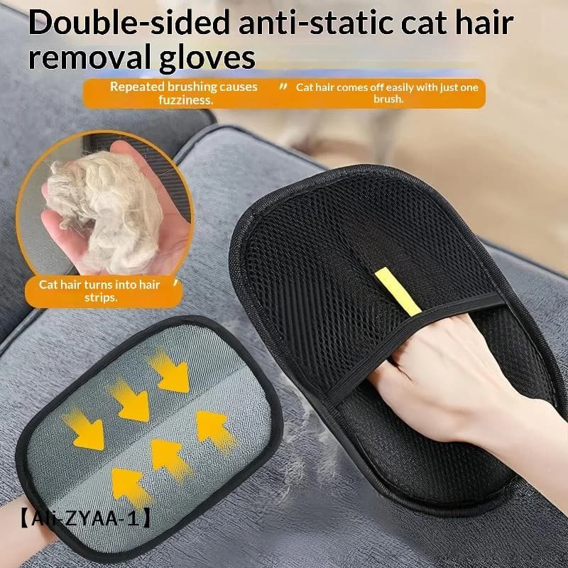 【A】Pet Electrostatic Hair Removal Gloves For Dog Cat Grooming Carpet Clothes Hair Cleaning