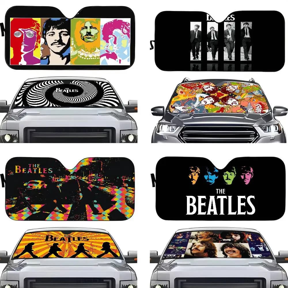 T-The-B-Beatles Rock Band Parasole per auto Parabrezza Accessori per auto Protezione per veicoli per auto Finestra Visiera parasole Copertura per schermo Decor