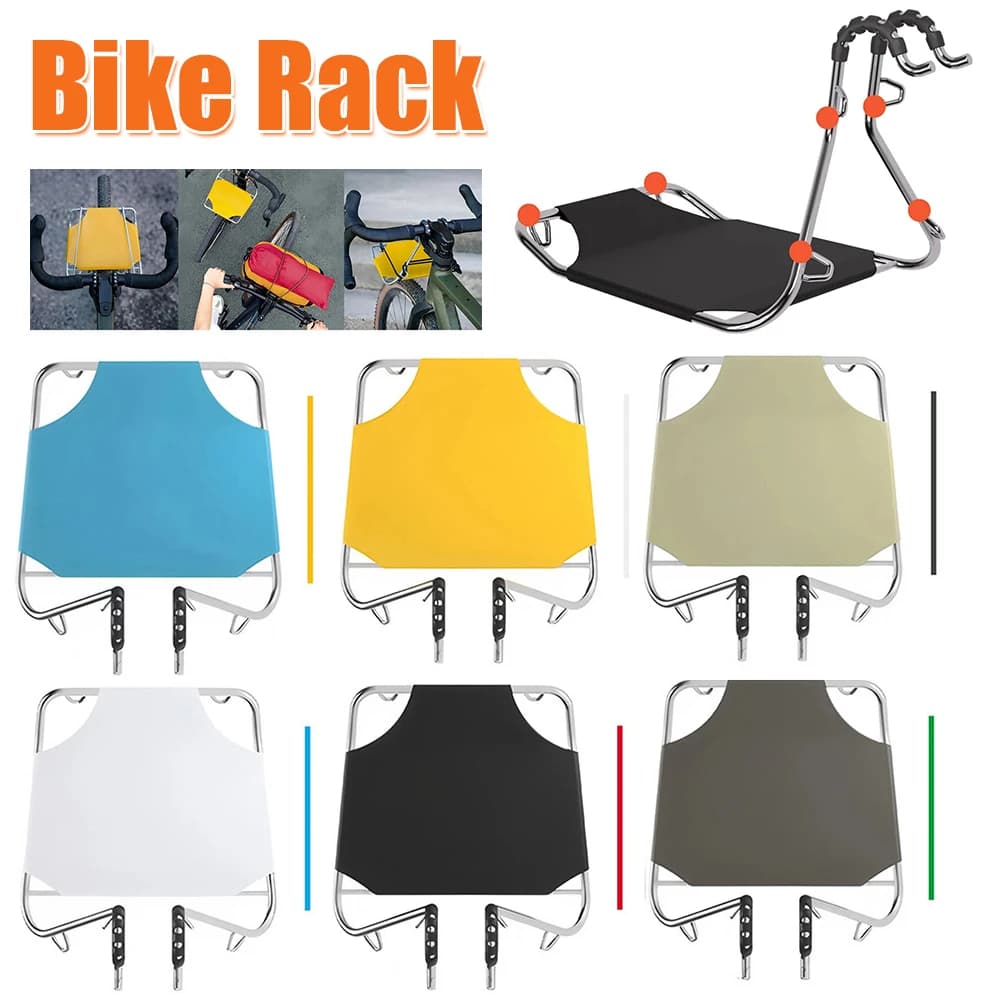 Cestino per bici Portapacchi anteriore Borsa anteriore per bici pieghevole Comodo portabici in metallo Staffa per mensola per bagagli per bicicletta per bicicletta da strada MTB