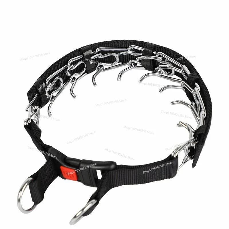 Collare a Catena per Addestramento Cani, Cinghia in Tessuto Nero con Velcro, Collare Rimovibile per Addestramento Cani, Accessori per Animali Domestici