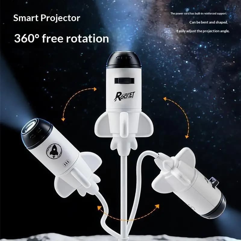Mini USB galaxy Projector Night Light 360° Rotate Night Light Lamp With Random 6 Sky Projector Films Home Starry Sky Projector