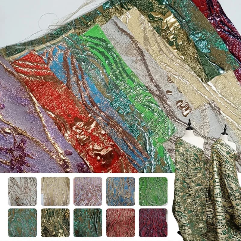 500cm Blended Yarn Embossed Jacquard Fabric Luxury European Court Style Material For Designer Sewing Formal Dress Evening Gown