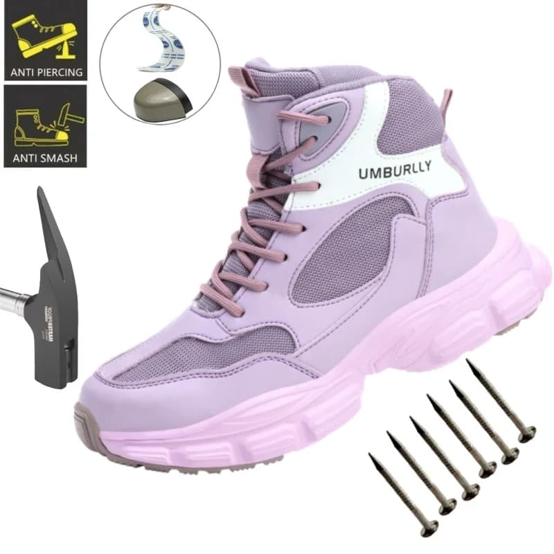 Puntale in acciaio Scarpe sportive da esterno da donna Stivali da trekking resistenti all'usura Casual per le donne Stivali da trekking industriali industriali