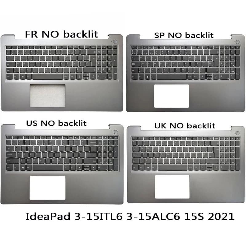 NUOVO Per IdeaPad 3-15ITL6 3-15ALC6 15S 2021 US/UK/Spagnolo/Francese Tastiera Del Computer Portatile Palmrest Caso Della Copertura Superiore