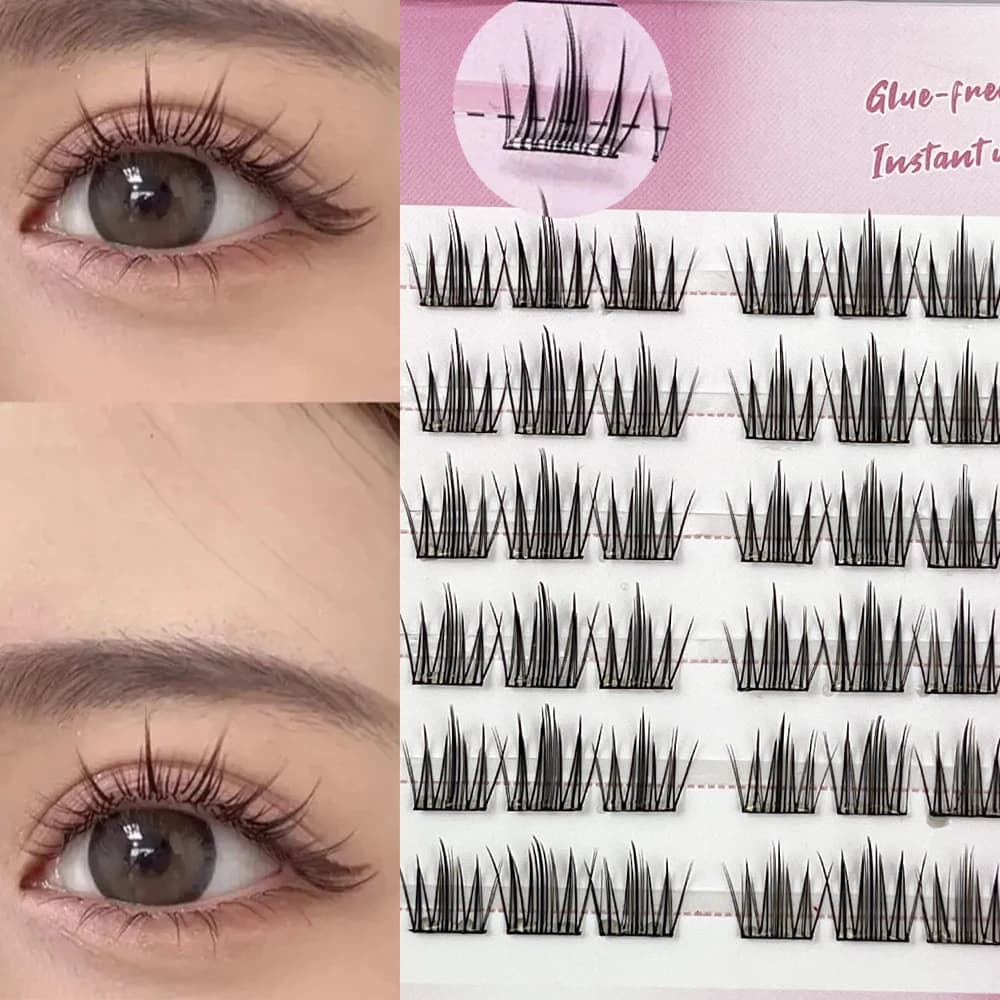 Set di 36 Ciglia Finte a Ciuffetti Individuali Autoadesive: Facili da Applicare, Riutilizzabili, Aumentano Naturalmente lo Sguardo