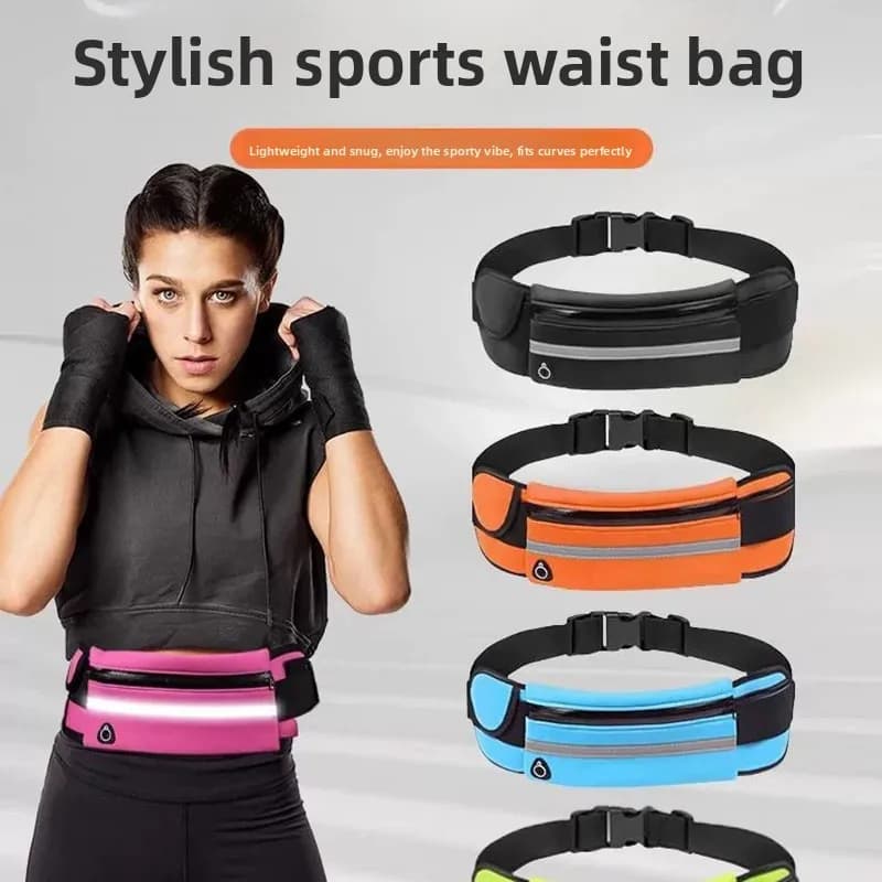 Marsupio Multifunzionale da Corsa Impermeabile Antifurto Aderente con Porta Cellulare, Cintura Sportiva per Fitness, Piccola Borraccia per Uomo